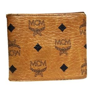 MCM vintage cognac visetos bifold wallet